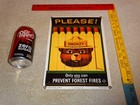 Vintage Smokey The Bear Forest Fire Prevention Porcelain Metal Gasoline Oil Sign