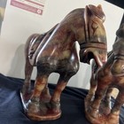 Chinese Tang Dynasty 2 Horses  Sculpture  Carved Stone 