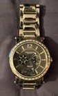 Nib Classy Mens Akribos Xxiv  Multi Function Mop Dial Diamond Bezel Watch Papers