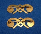 2 Us Wwii Officers Chemical Warfare Corps Lapel Insignia Gilt Pins Ww2 Pin
