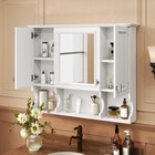 Wall Mounted Bathroom Medicine Cabinet With Mirror And Open Shelves White