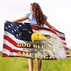 God Bless America Us Flag 3x5 Ft Bald Eagle Flags 3ply Double Sided Patriotic Us