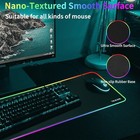 Rgb Gaming Mouse Pad 31 5 x11 8  12 Modes Led Light Desk Mat Non-slip Xxl