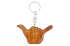 Hawaiian Hang Loose Design Wood Keychain - Hand Painted  Aloha  Hawaii Souvenir