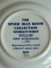 Spode Butter Pat Blue Room Collection Willow Georgian Asian Mini Plate Vintage