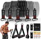 11-pcs Resistance Band Set Yoga Pilates Abs Exercise Fitness Tube Workout Bands