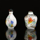 Two Chinese  19thc  Powder Painted Snuff Bottles  Jingdezhen