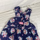 Vtg 90s Oshkosh Bgosh Overalls Girls 3t Flower Bouquet Heart Corduroy Bubble T1