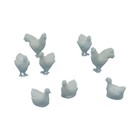 Chickens - Roosters And Hens  8pc  - N Scale 1 160 - White