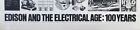 Edison And The Electrical Age   100 Years  1979 Smithsonian Institute