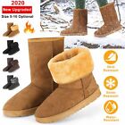 Women Snow Boots Faux Suede Mid-calf Boots Fur Warm Lining Shoes 5-10 Us Size