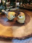 Pair Of Vintage Chickadee  Birds Figurine Hand Painted Resin Small