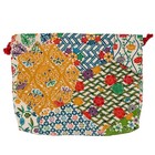 Vtg Japanese Kinchaku Draw-string Bag Rayon Chirimen Traditional Patchwork Print