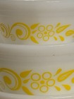 Vintage  Federal Glass Yellow Flower Daisy Scroll Pattern   Set Of 5