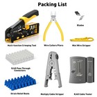 Cat7 Rj45 Crimping Tool  Cat 7 Cat6 Cat5 Pass Through Ethernet Crimping Tool Kit