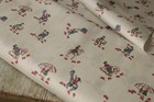 Vintage Fabric By The Yard French White Ground Conversational Style 1920-30 Ado