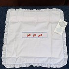 Nursery Pillow Cover Sham Airplanes Embroidery Hand Smocked Child Baby 18x19   new