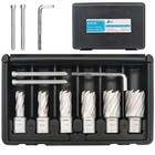 6pcs Hss Annular Cutter Set 1  Depth 1 2 -1-1 16  3 4  Weldon Shank - Metalworki