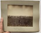 Large Antique 19th Century Photo Cane Field Washington Dc Cityscape Landscape