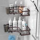 Corner Shower Caddy Organizer - Adhesive Bathroom Shelf With Stainless Steel Hoo