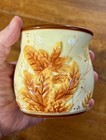 Ceramic Candle Holder With Autumn Leaf Cutouts And  thank The Lord  Inscription