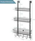 Over The Door Pantry Organizer 3 Tier Hanging Basket Back Door Storage Rack Shel