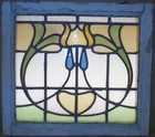 Abstract Pretty Edwardian English Leaded Stained Glass Window 22 1 2  X 20 