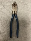 Vtg M Klein   Sons Lineman Tools 201-8ne 8  Side Cutting Pliers Usa Blue Grips