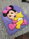 Disney 1980s Vintage Plastic Frame Tray 3d Baby Minnie Mouse Puzzle