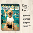 Yellow Lab Baseball Sign Man Cave Metal Tin Funny Dog Wall Art Labrador Decor