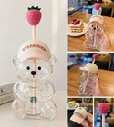 New 2026 Starbucks Bearista Bear Cup Tumblers Strawberry Topper Baseball Cap