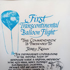 1980 Signed Commendation First Transcontinental Balloon Flight Maxie Anderson