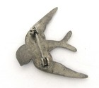 Vintage Sterling Silver Blue Swallow Bird Pin - 1 25 
