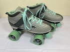 Roller Derby Women   s Size 8 Str Seven Gray And Turquoise Roller Skates