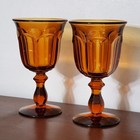 Old Williamsburg Amber By  imperial Glasses Ohio Set Of 2