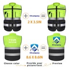 Workwear Vest With Logo Printing Night Construction Work Waistcoats Two Tone Ves
