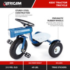 Tricam Ol  Blue Tractor Tricycle  22  Steel Toddler Bike Kids Ride On Toy  Blue