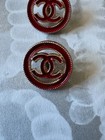 3 Chanel Gold And Red Cc Logo Buttons Stamped Back Small 15mm
