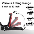 3 Ton Floor Jack Low Profile Rapid Dual Pistons Pump 2 9   To 19 9    Red