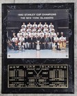 New York Islanders 1981-82 Stanley Cup Champions 4x10 Engraved Plate With Scores