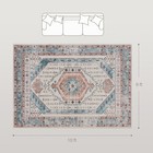 8x10 Area Rug  Vintage Machine Washable Rug For Bedroom  Brown Blue