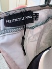 Prettylittlething Green pink Floral Mesh Boned Corset Top  Size S  Zip Back 