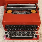 Olivetti Valentine Red Typewriter W  Case Rare Vintage Unchecked