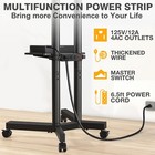 Rolling Tv Stand With Power Outlet  Mobile Tv Stand With Upgraded Wheels