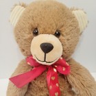 Dan Dee Teddy Bear Brown Plush Red Bow Stuffed Toy