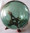 Japanese Glass Fishing Float 5  Deep Sea Green Bubbles Antique  stand Usa Bz