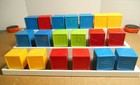 Tupperware Tupper Toy 19 Busy Blocks Interlocking Blocks With 2 Figures G33