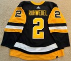 Chad Ruhwedel Pittsburgh Penguins Game Worn Jersey -photo Matched -nice Wear     