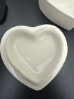 Vtg Porcelain Lidded Heart Trinket Box Gold Trim Floral Japan
