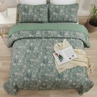 Goodidea Queen Size Sage Green Reversible Microfiber Quilt Coverlet Set